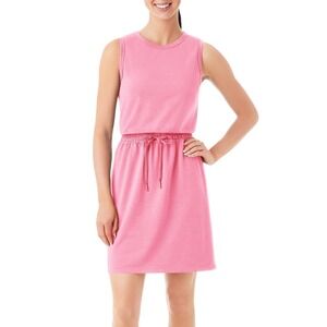 Members Mark Womens Drawstring Sleeveless Tank Dress Pink Size XXL